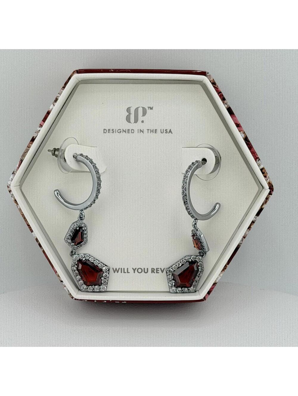 Bomb Party January Earrings "Everything Is Perfection" Garnet on Hematite